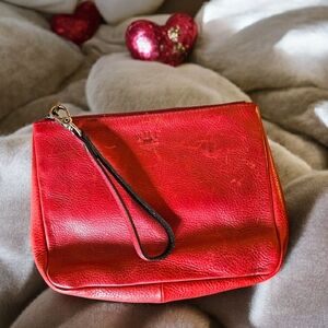 Will Leather Goods Red Wristlet